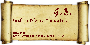 Gyárfás Magdolna névjegykártya